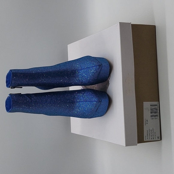337- Jessica Simpson Odeda2 Blue Hour Micro Flash Ankle Boots Size 8.5M NWT - Picture 12 of 13